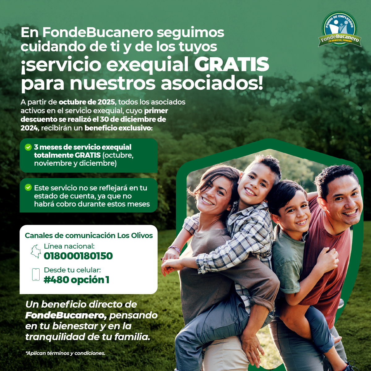 ¡Servicio exequial GRATIS para nuestros asociados!